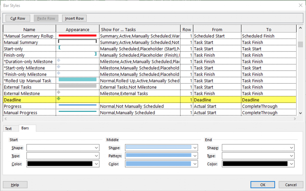 how to use deadlines in microsoft project